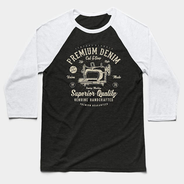 Vintage Sewing Machine Baseball T-Shirt by ChapulTee